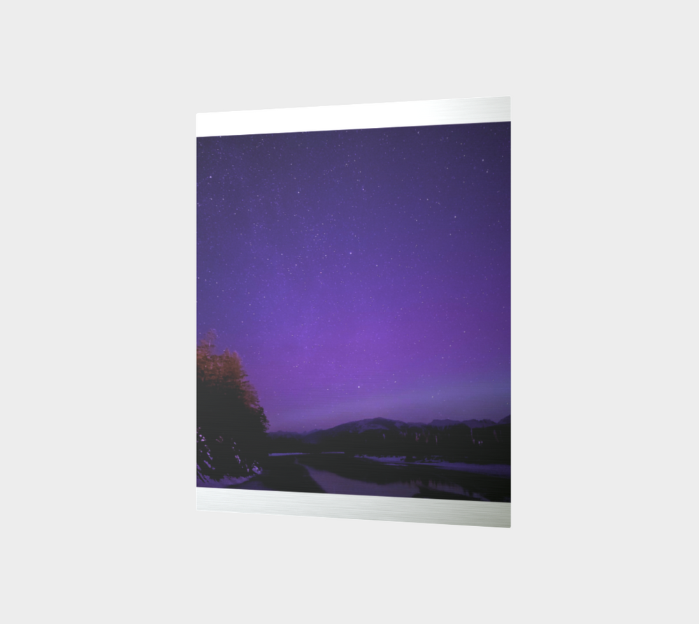 Purple Aurora Borealis Aluminum Print | Northern Lights Metal Wall Art